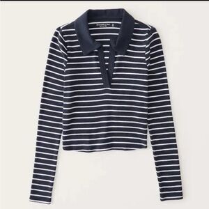 NWT Abercrombie & Fitch striped long sleeve polo